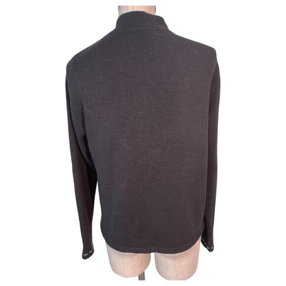 Womens Timberlea Embroidered Black Cardigan Sweater Red Cardinals Size Small VTG - Picture 5 of 9